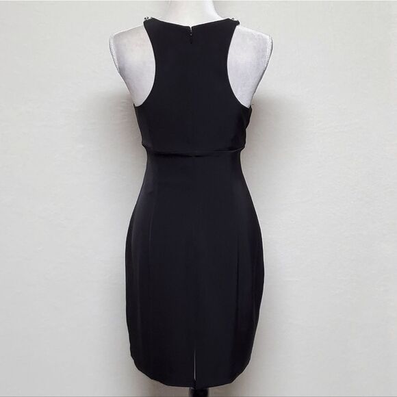 VINTAGE Express Black Beaded Crystal Racerback Sheath Cocktail Dress Statement - Picture 11 of 15